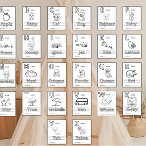 Abc Coloring Book | Baby Shower Abc Book | Guest Book | Preschool ...