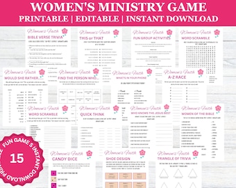 Women's Ministry Game | Printable Game | Fun Games | Bible Game | Christian Games | Bible Study | Women's Day Games