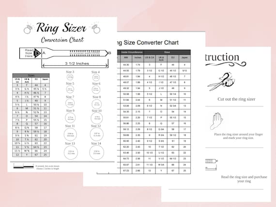 Actual Ring Size Chart: How to Measure Ring Size Guidance – Primestyle.com