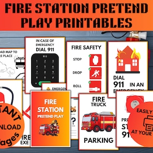 Fire Station Pretend Play Fire Station Dramatic Kids Educational Activity | Educational Toys | Learning Bundle Printable Activity Worksheets