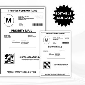 Fake Shipping Label Template  Fake Mail Shipping Label Template Mail Label Editable Personalized Mail Label | Editable  Shipping Label 4x6&quot;