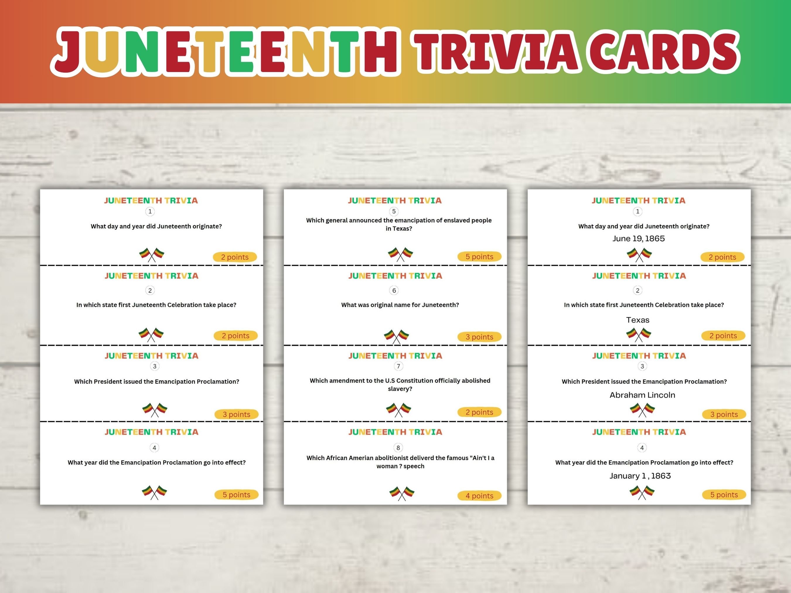 Juneteenth Trivia Game | Juneteenth Quiz | African American History ...