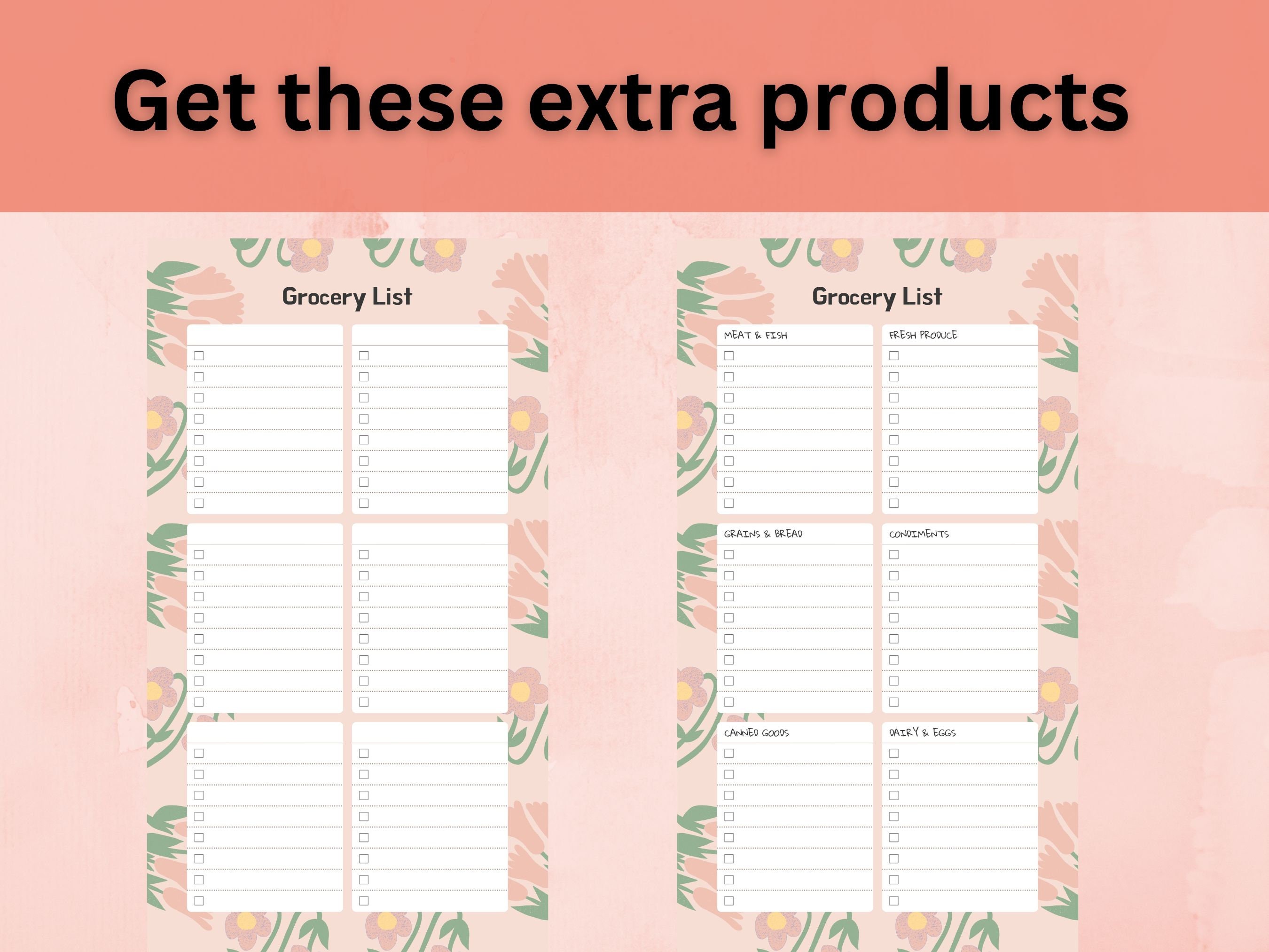Master Grocery List Printable Templategrocery Plannerfood Shopping List Digital Grocery List a4 ...