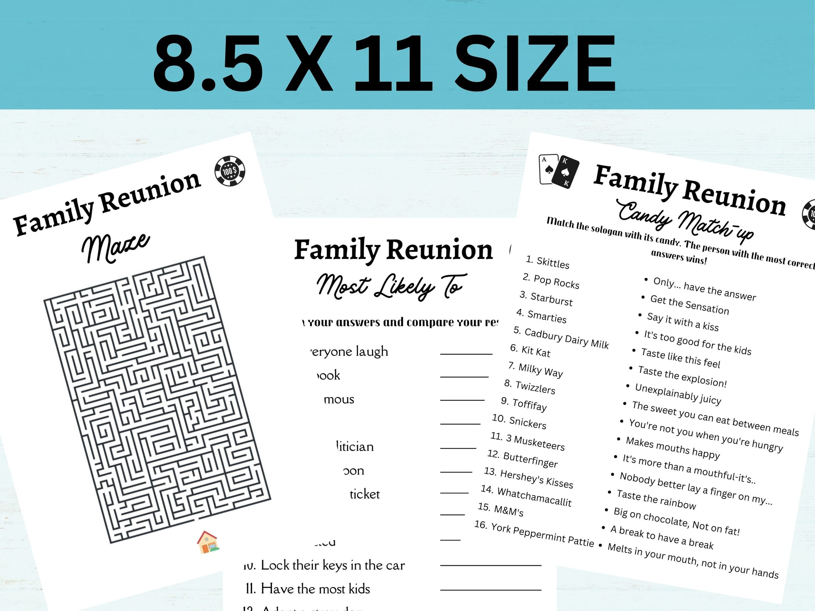Family Reunion Family Reunion Games Printable Family - Etsy