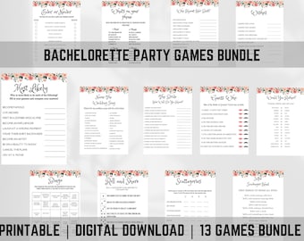 Clean Bachelorette Games Bundle, Bachelorette Party Games Bachelorette minimaliste moderne, Bachelorette imprimable