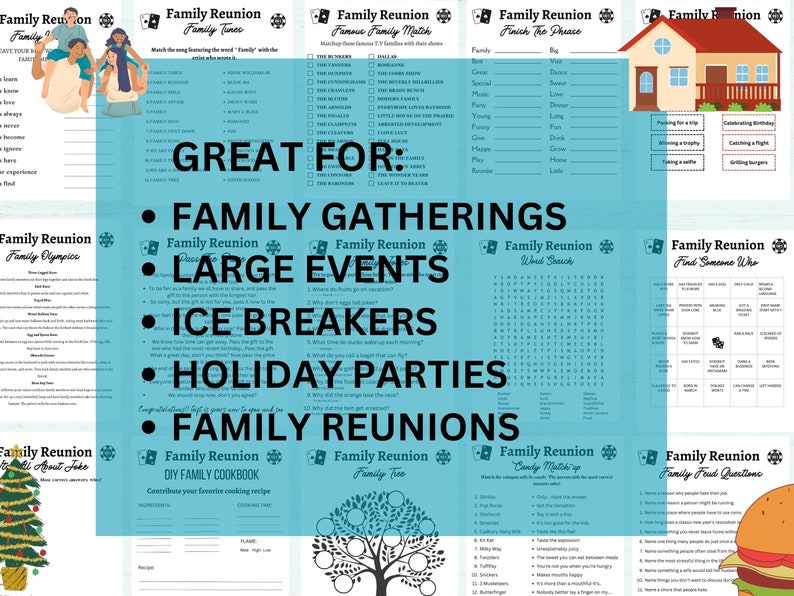 Family Reunion Family Reunion Games Printable Family - Etsy