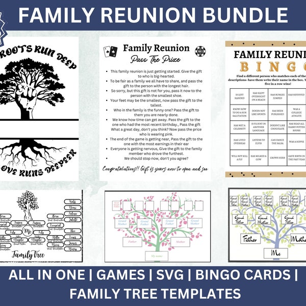Family Reunion | Family Reunion Games Printable | Family Reunion Activities Template | Family Reunion SVG | Printable Games | Family Games