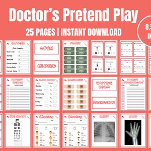 Doctor Pretend Play Printable | Kids Activities | Hospital Dramatic play | Kids Educational Activity | Educational Toys Summer Kids Activity