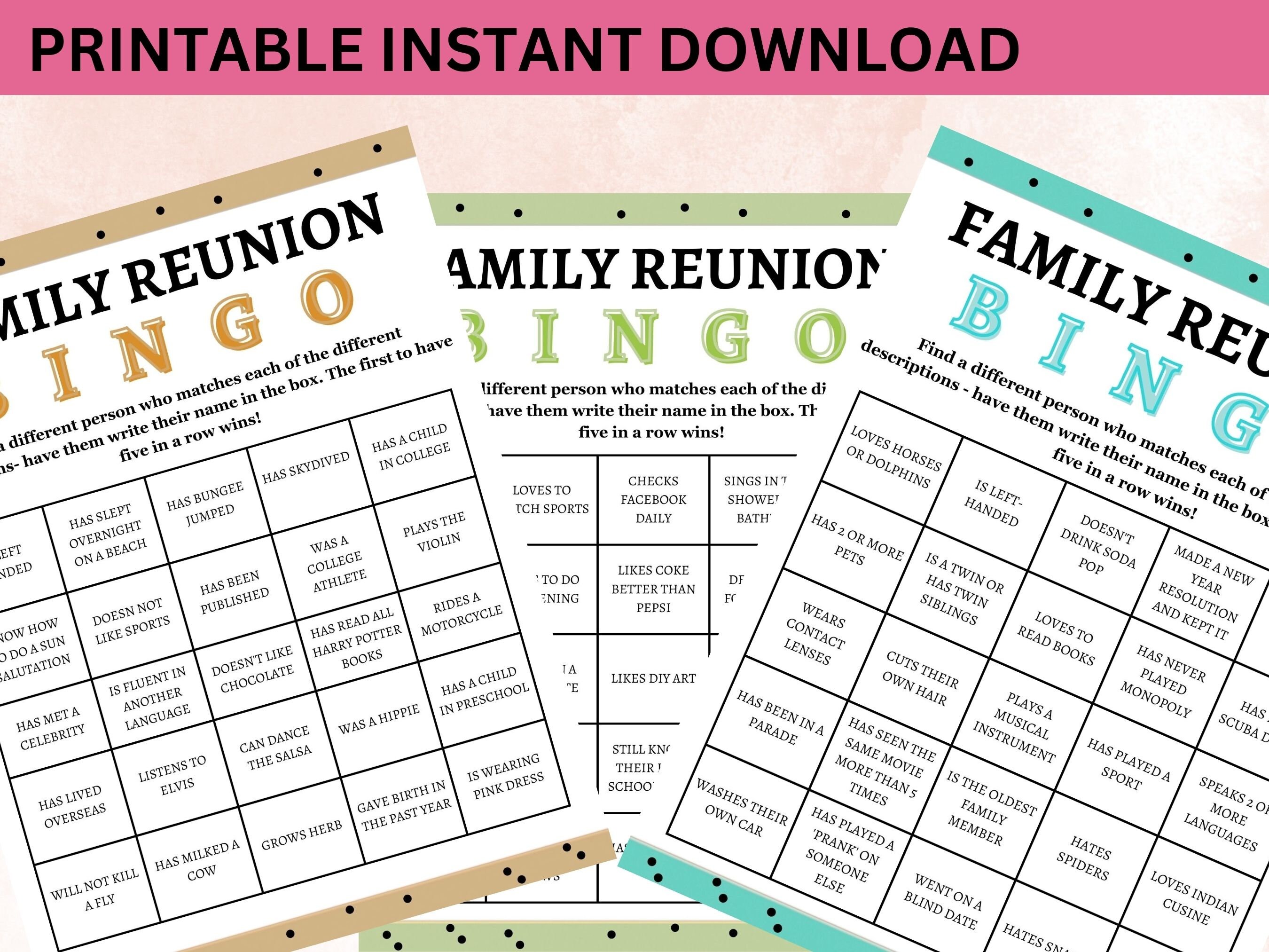 Family Reunion Family Reunion Games Printable Family Etsy Family Reunion Family Reunion Games Printable Family Etsy