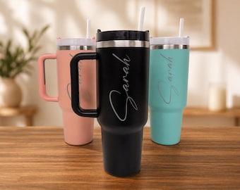 Travel Cup | Personalized 40oz Insulated Mug | (Handmade Bridal Gifts)