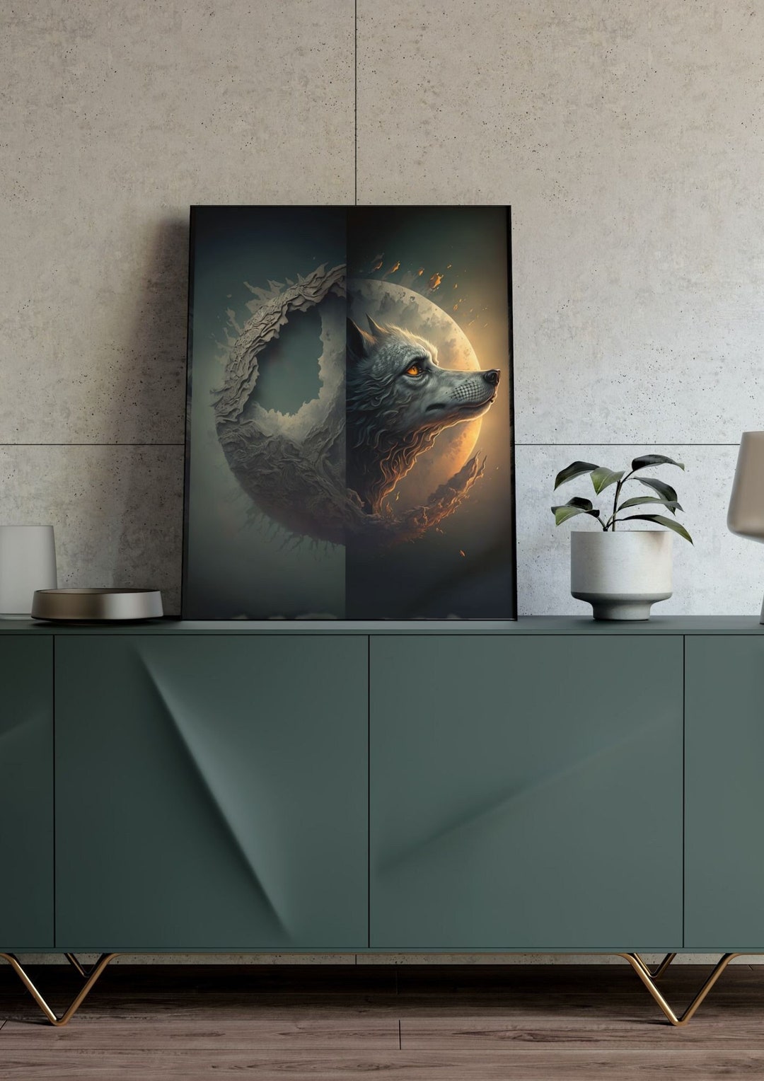 Wolf Artwork, Printable Wall Art, Room Decoration, Wolf Deco, Gift