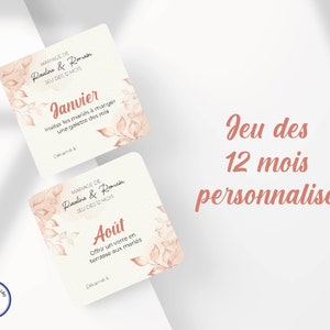Jeu des 12 mois personnalisé pour Mariage • Papeterie Mariage • Jeu Mariage • Mariage personnalisé