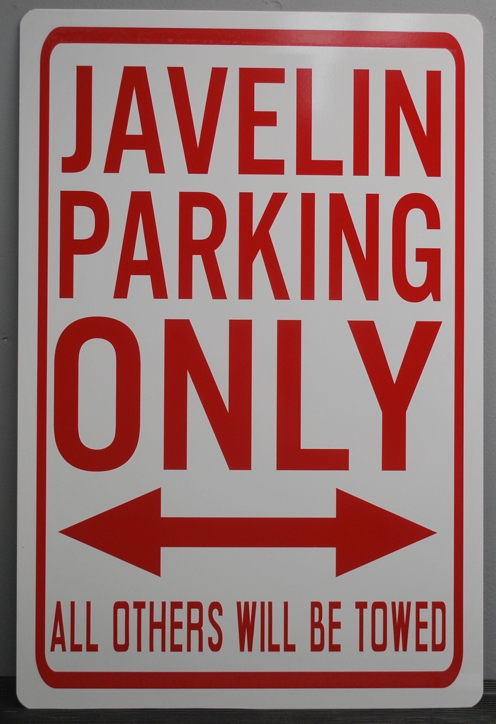 JAVELIN PARKING ONLY Metal Parking Sign 12 X 18 - Etsy