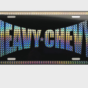 Targa Chevy METAL HEAVY 12 x 6 nera con scritta PRISM retrò