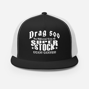 DRAG 500 SUPER STOCK Race Tires Trucker Hat Cap S/S Drag Racing