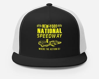 NY NATIONAL SPEEDWAY Drag Strip Trucker Hat Muscle Car Hot Rod Gasser Top Fuel Dragster Funny Car