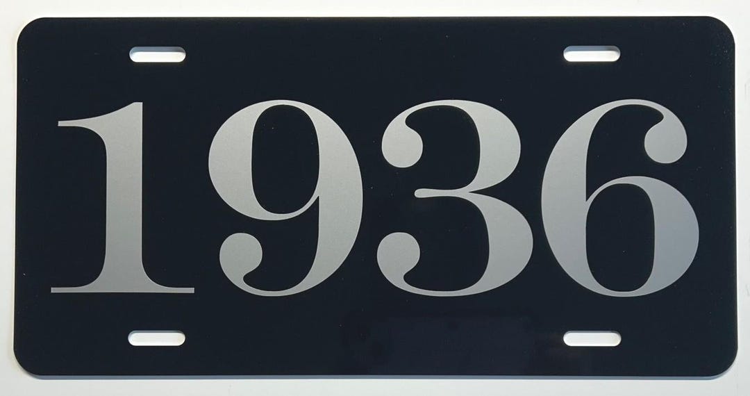 1936 Year Automotive Classic Metal License Plate 12 X 6 Black With ...