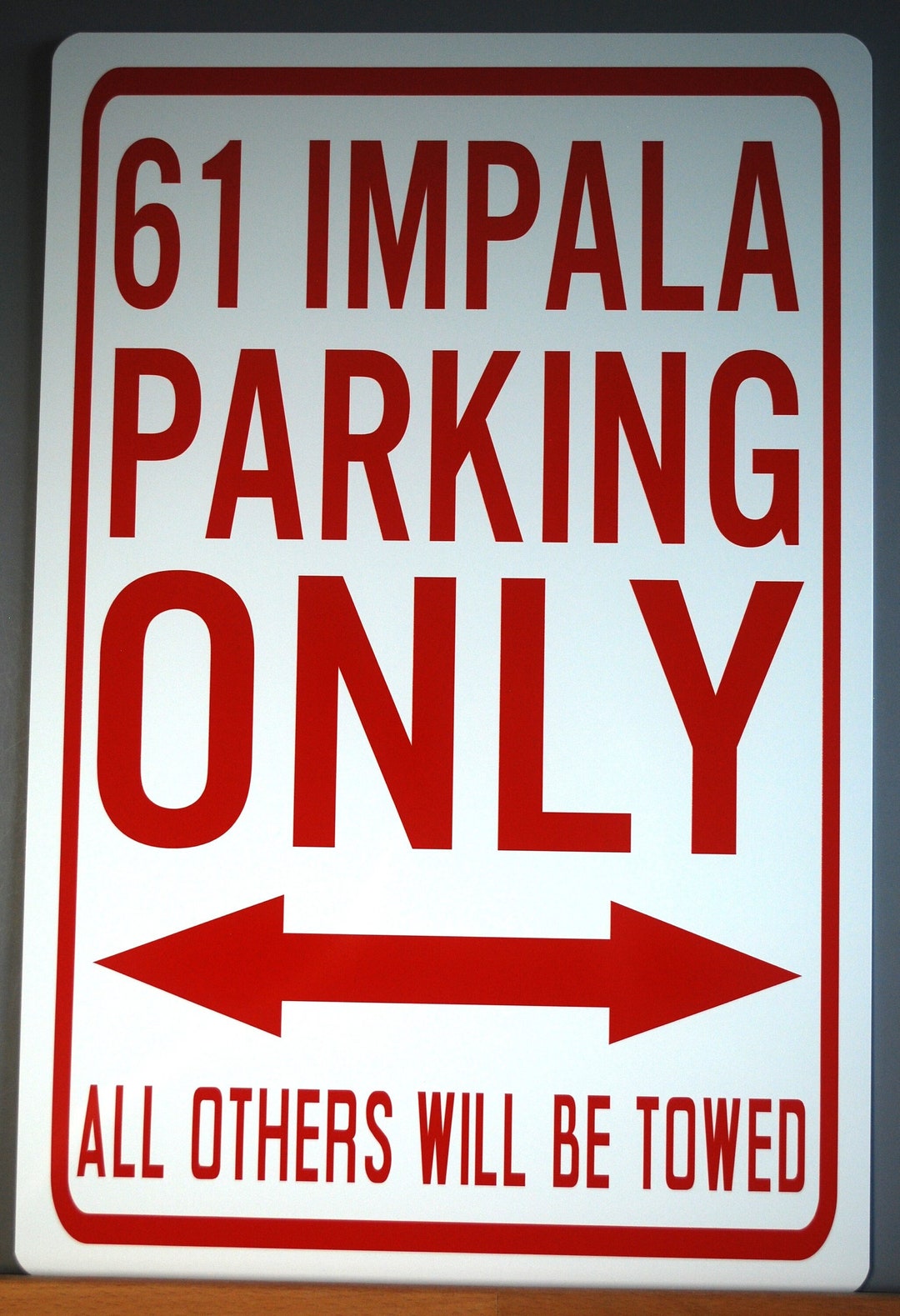 IMPALA PARKING ONLY サイン 1961 Impala Parking Only Sign, 12x18 Metal, Chevy, Garage Man Cave