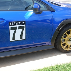 RALLY NUMBERS 11 X 14 Peel N Stick DECAL Modern Square Pair of Two Personalized by Race City Retro