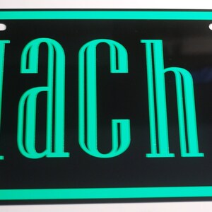 MACH 1 METAL License Plate 12 x 6 Black with Grabber Green Garage Man Cave