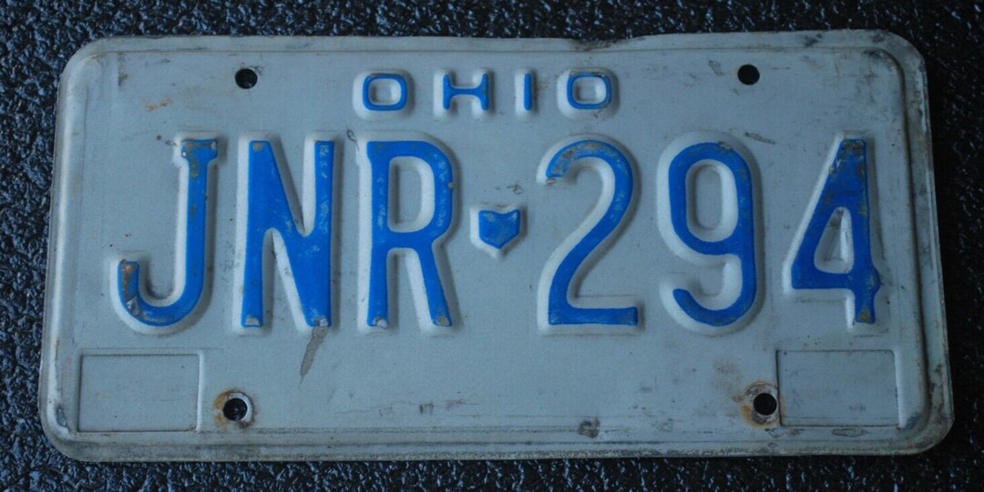 VINTAGE LICENSE PLATE Ohio 1970's Car Automobile Tag JNR294 Garage Shop