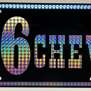 Targa Chevy METAL 56 12 x 6 nera con scritta PRISM retrò