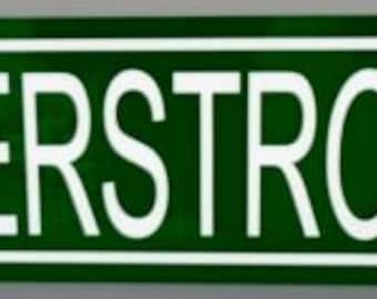 POWERSTROKE AVE Green Metal Street Sign 6 X 24 Garage Man Cave Gift