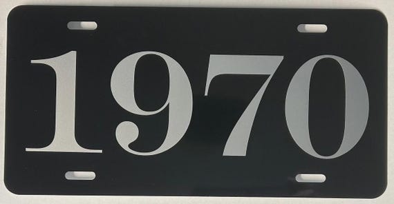 1970年式 自動車 クラシック アンティークカー メタルナンバープレート