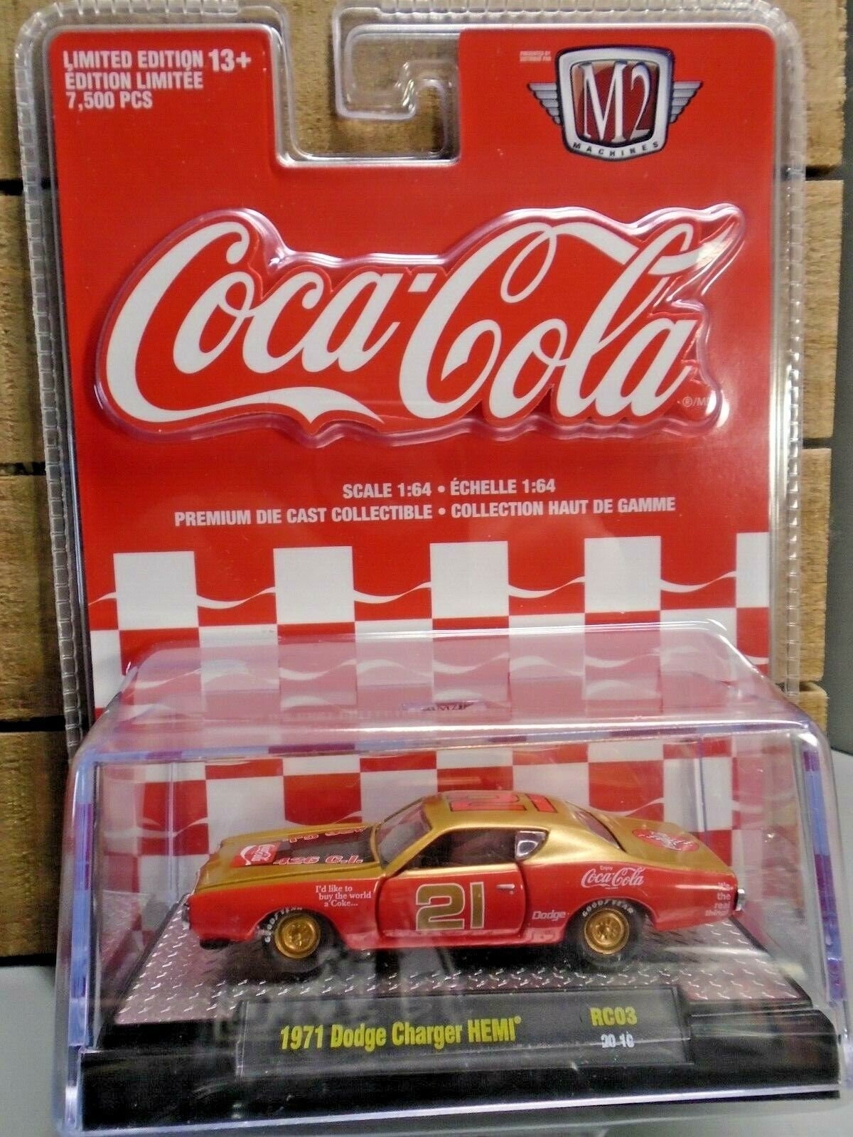 1971 Dodge Charger Nascar HEMI Coca Cola 1/64 Die Cast Car M2 Machines