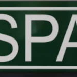 VESPA ROAD Placa de Calle Metálica Verde 6 X 24