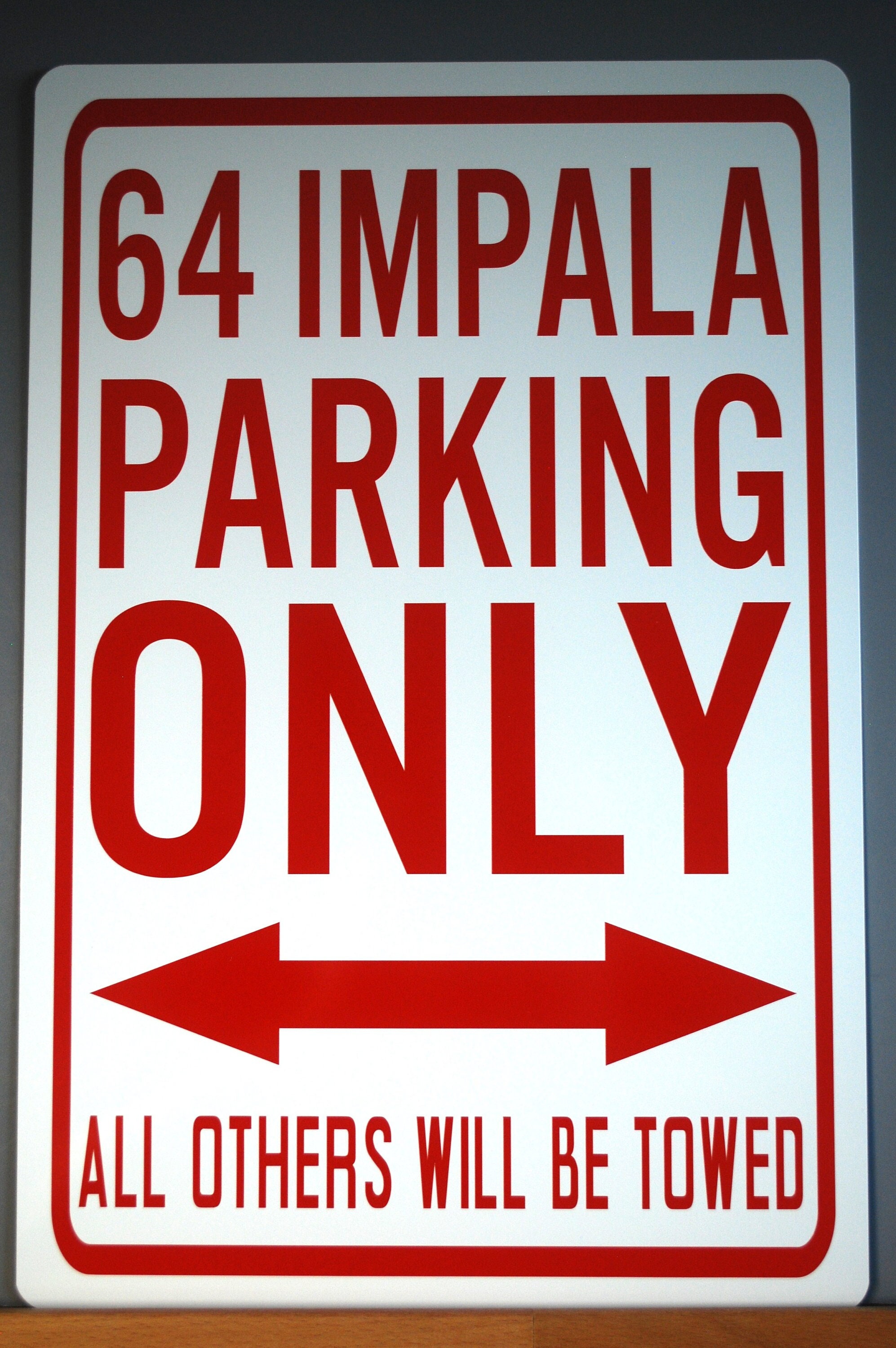 IMPALA PARKING ONLY サイン 1964 Impala Parking Only Sign, 12x18 Metal, Chevy, Garage Man Cave