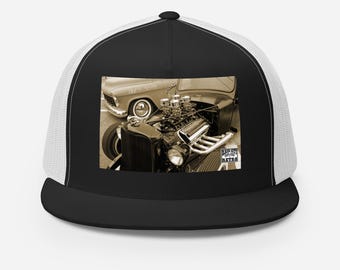FIREPOWER FOUR TWOS Trucker Hat cap Hot Rod Hemi Coupe