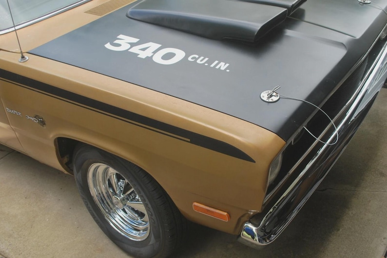 MUSCLE CAR Style Engine Size Callout Decals Stickers for Hood or Fender ...