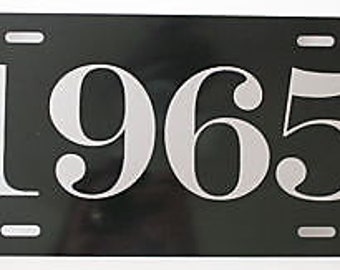 1957年クラシックカーナンバープレート - ブラック＆シルバーメタル