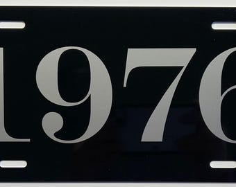 1976 Year METAL LICENSE PLATE Automotive Classic Car  12x6 Black with Silver Numbers