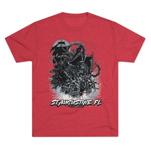 At the Helm - St Augustine Piraten Kollektion - Unisex Tri-Blend Crew Tee