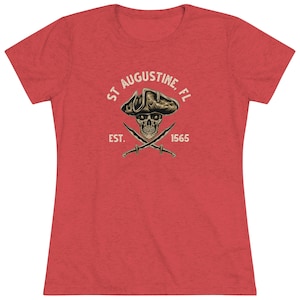 Crossed Sabers - St Augustine Pirate Collection - Women&#39;s Triblend Tee