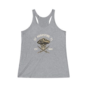 Crossed Sabers - St Augustine Pirate Collection - Women&#39;s Tri-Blend Racerback Tank