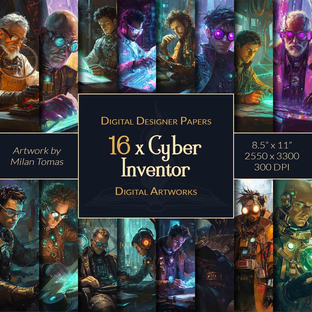 Cyber Inventor Digital Papers: Steampunk Artworks for Junk Journals ...