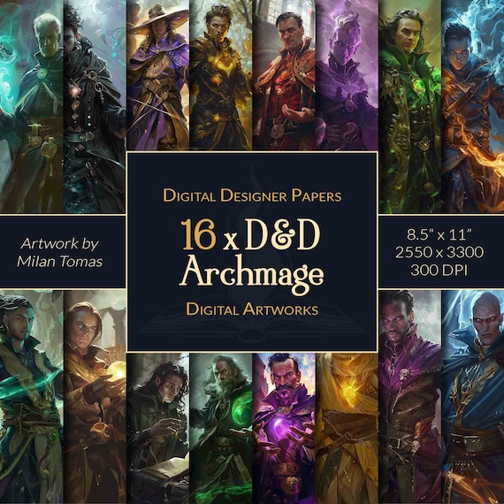 D&D Archmage Digital Artworks: Scrapbook Paper Pack (Digital Download)
