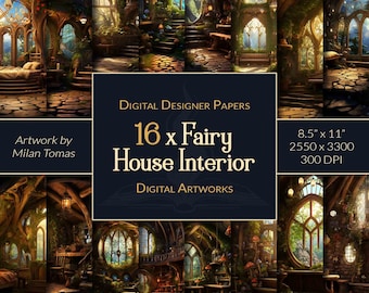 Fairy House Interior Digital Papers: Scrapbook & Junk Journal (Digital Download)