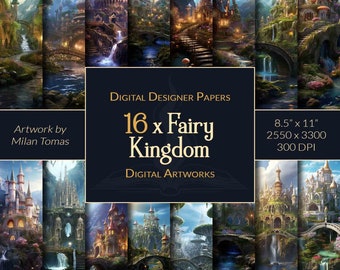 Fairy Kingdom Digital Artworks: Scrapbook Paper Pack (16 Papers) (Digital Download)