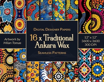 Ankara Wax Seamless Patterns: Traditional Designs (Digital Download)