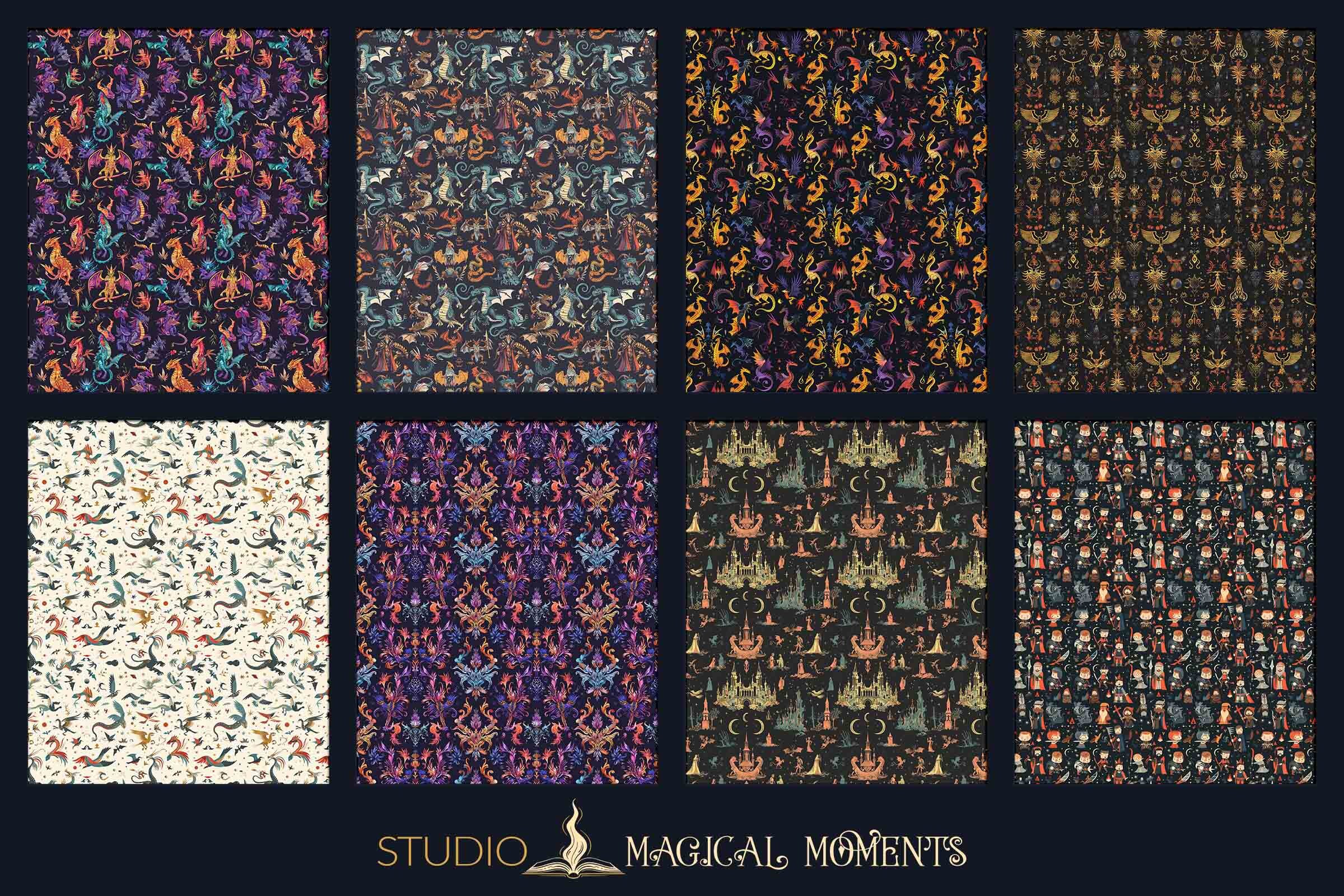 Fantasy Legends Seamless Patterns: 16 Digital Papers (digital Download ...