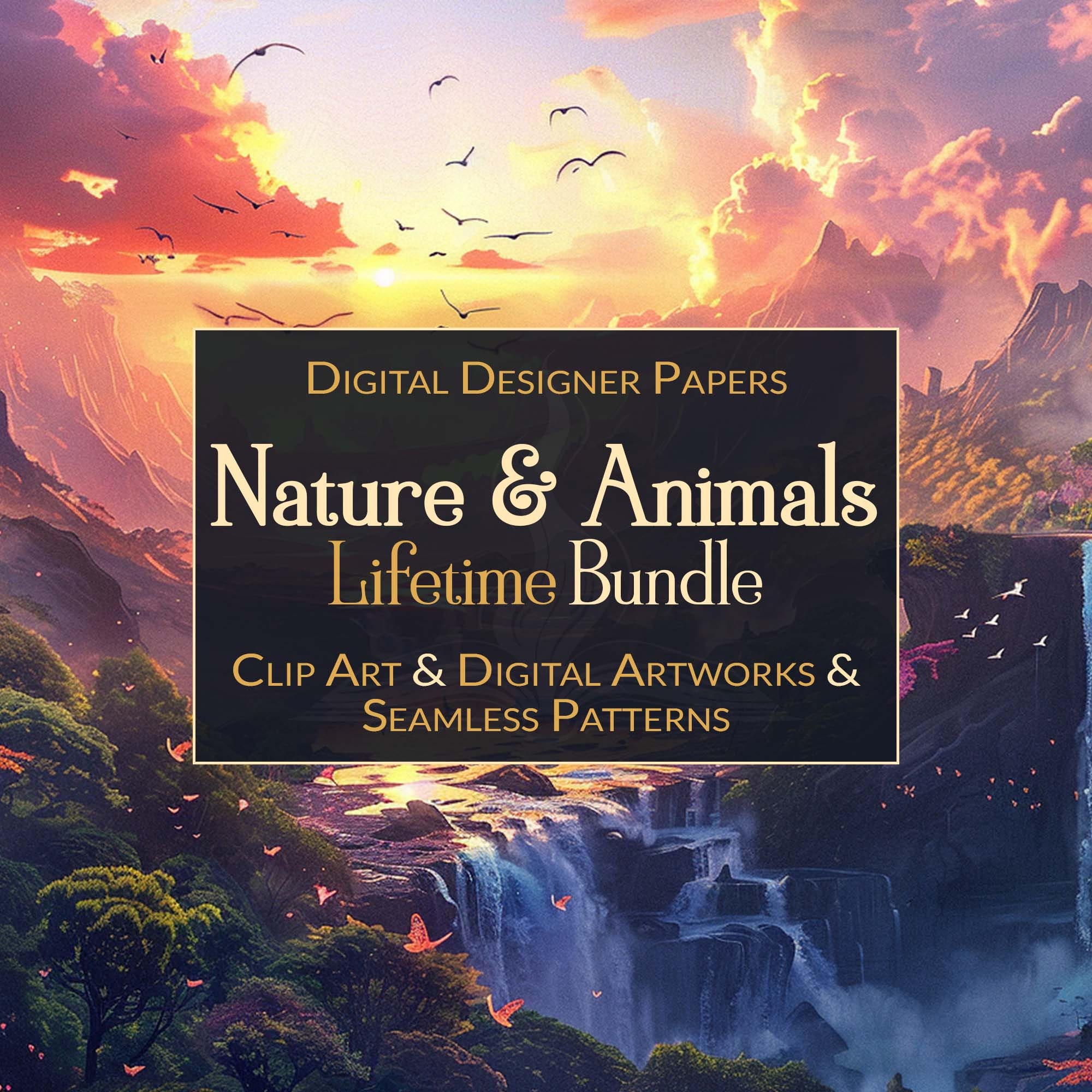 Nature & Animals Lifetime Bundle | Digital Papers | Clip Art | Digital Artworks | Seamless Patterns | For Your Scrapbooks and Junk Journals