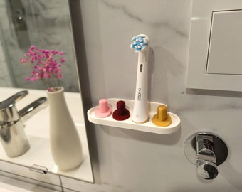 Supporto per testina per spazzolino elettrico Oral-B iO Bianco / Supporto per spazzolino Oral-B iO / Con nastro adesivo per la parete