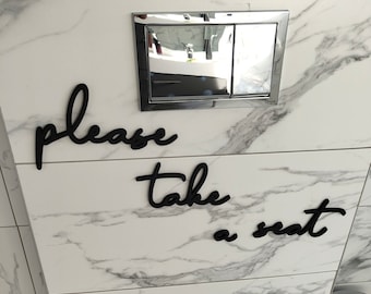3D Printed 'Please Take a Seat' Bathroom Wall Art
