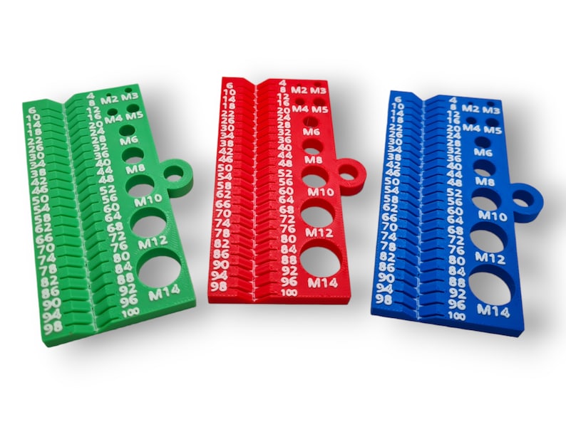 M2 Screw Ruler Metric Sorting Gauge for Bolts / Screws / Nuts (M2-M14 & 100mm) Metric ...