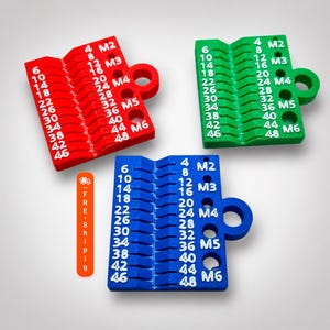 Metric Bolt & Screw Gauge M2-M6, Nut and Screw Sorting Tool, Workshop Gift Organizer