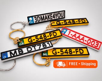 Number Plate Keyring, Personalised Custom Car Registration Keychain Car Lover Gift